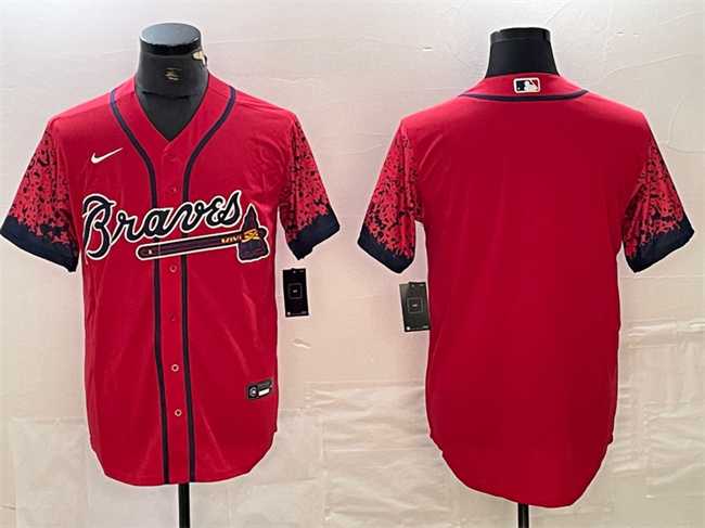 Men%27s Atlanta Braves Blank Red City Connect Cool Base Stitched Baseball Jersey->tampa bay lightning->NHL Jersey